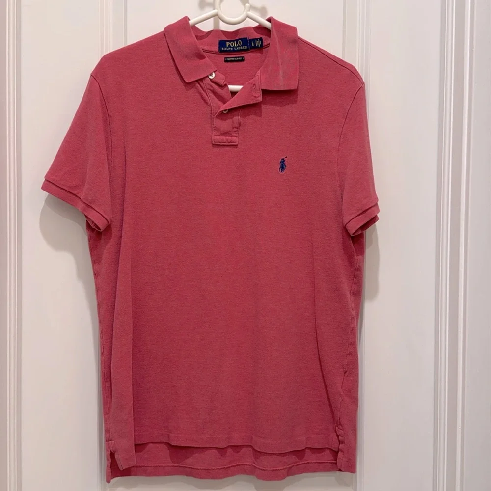 Polo Ralph Lauren Custom Slim Fit salmon colored polo. Men’s large.